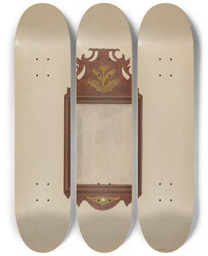 Triptych art skateboard deck of Arthur Johnson Mirror_2 by Arthur Johnson