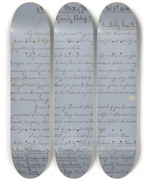 Triptych art skateboard deck of American 20Th Century Shaker Visionary Image_4 by American 20Th Century