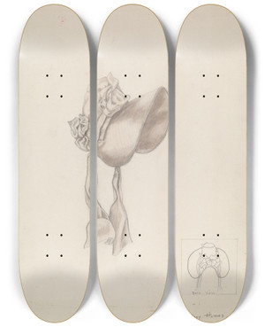 Triptych art skateboard deck of Mary E Humes Wedding Bonnet by Mary E Humes (20-)