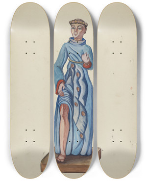 Triptych art skateboard deck of E Boyd Bulto St Rocce by E Boyd (20-)