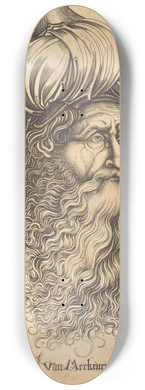 Israhel Van Meckenem - Head of an Aged Man 8.25 inch art skate deck