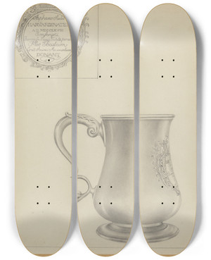 Triptych art skateboard deck of Hester Duany Silver Mug_3 by Hester Duany (1891-1964)