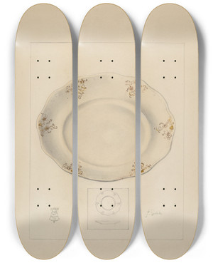 Triptych art skateboard deck of Joseph Sudek Platter_4 by Joseph Sudek