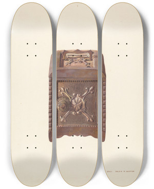 Triptych art skateboard deck of Ralph Morton Iron Bank by Ralph Morton
