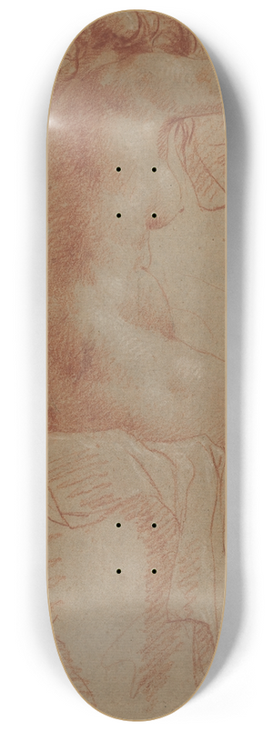 Italian 17th Century - Nude Female Figure (verso) 8.25 inch art skate deck
