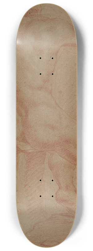 Italian 17th Century - Nude Male Figure (recto) 8.25 inch art skate deck