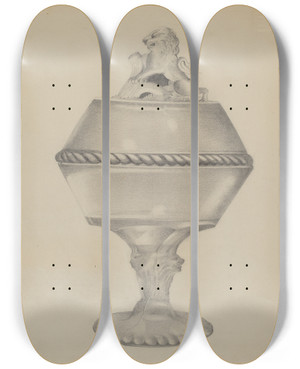 Triptych art skateboard deck of Anna Aloisi Compote_1 by Anna Aloisi