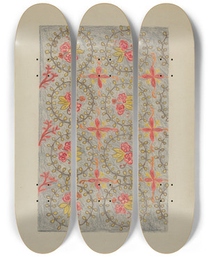 Triptych art skateboard deck of Alfonso Umana Bedspread by Alfonso Umana