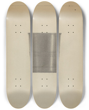 Triptych art skateboard deck of A Zaidenberg Pewter Beaker_2 by A Zaidenberg