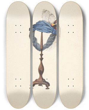 Triptych art skateboard deck of Auguste Flix A Hat On A Stand_2 by Auguste Felix (1860)