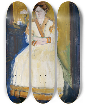 Triptych art skateboard deck of Richard Gerstl Mathilde Schnberg by Richard Gerstl (1883-1908)