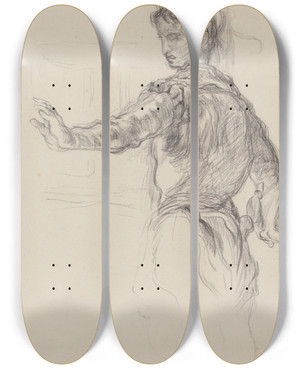 Triptych art skateboard deck of James Ensor Hamlet by James Ensor (1860-1949)