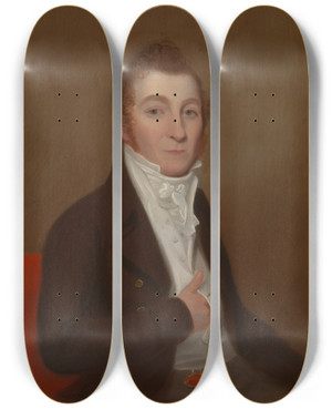Triptych art skateboard deck of James Alexander Simpson Thomas Davis by James Alexander Simpson (1805-1880)