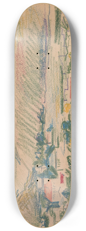 Ivan Ivanec - Letni pejza z domami pord wzgrz 8.25 inch art skate deck