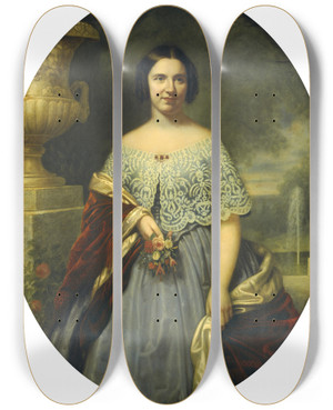 Triptych art skateboard deck of Francis Bicknell Carpenter Lucy Tappan Bowen Mrs Henry C Bowen by Francis Bicknell Carpenter (1830-1900)