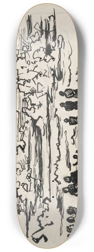 Ivan Ivanec - Ludzie na brzegu rzeki obserwujcy zatory lodowe 8.25 inch art skate deck