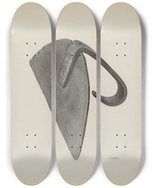 Triptych art skateboard deck of Jacob Lipkin Oven Scraper by Jacob Lipkin