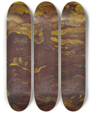 Triptych art skateboard deck of Carl Fredrik Hill Figure Composition by Carl Fredrik Hill (1849-1911)