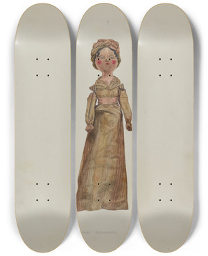 Triptych art skateboard deck of Max Fernekes Doll by Max Fernekes