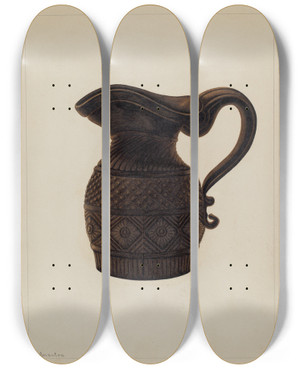 Triptych art skateboard deck of Nicholas Amantea Cream Pitcher_1 by Nicholas Amantea (1900-1978)