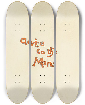Triptych art skateboard deck of Harry Whitney Mcvickar Matrimonial Advice Pl04 by Harry Whitney Mcvickar (1860-1905)