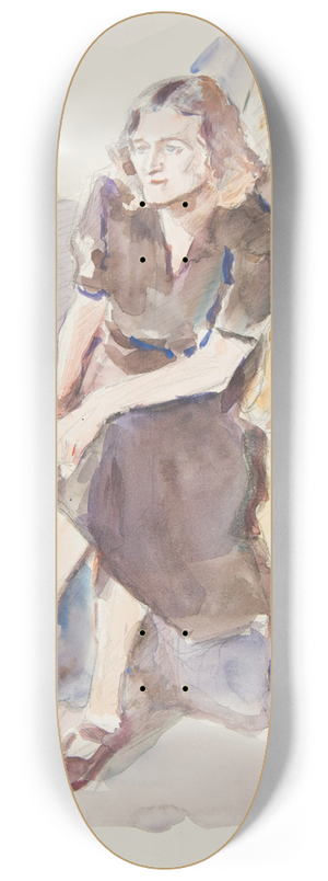 Ivan Ivanec - Studium siedzcej kobiety w brzowej sukni 8.25 inch art skate deck