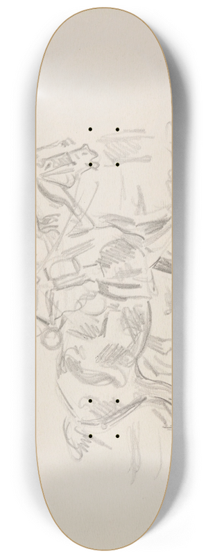 Ivan Ivanec - Szkic dwch onierzy na koniach 8.25 inch art skate deck