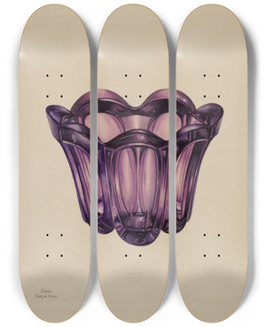 Triptych art skateboard deck of John Tarantino Bowl_3 by John Tarantino (1935)