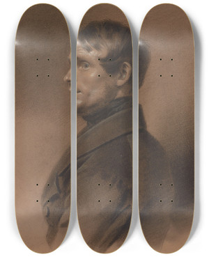 Triptych art skateboard deck of Franz Krger Dr Funfhausen by Franz Kruger (1797-1857)