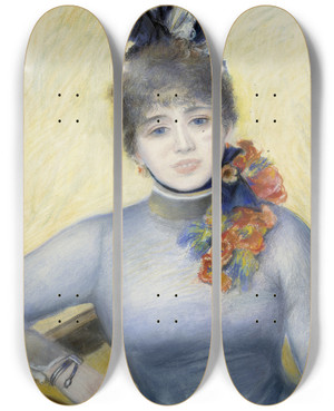 Triptych art skateboard deck of Pierreauguste Renoir Caroline Rmy by Pierre-Auguste Renoir (1841-1919)