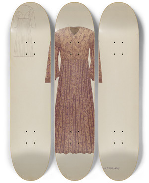 Triptych art skateboard deck of David P Willoughby Wedding Dress by David P Willoughby