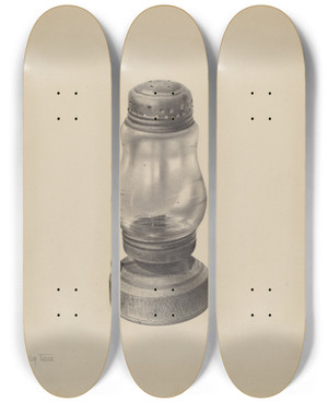 Triptych art skateboard deck of Amelia Tuccio Kerosene Lantern by Amelia Tuccio (20-)