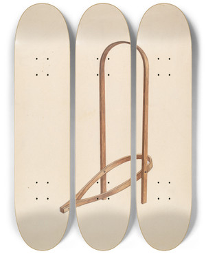 Triptych art skateboard deck of Rex F Bush Bootjack by Rex F Bush (20-)