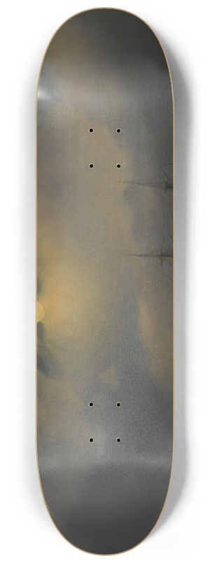 Ivan Konstantinovich Aivazovsky - Shipping In Moonlight 8.25 inch art skate deck