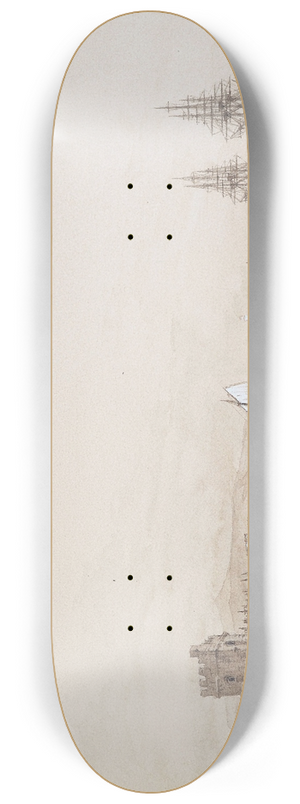 Ivan Konstantinovich Aivazovsky - View of a bay with numerous sailing-ships 8.25 inch art skate deck