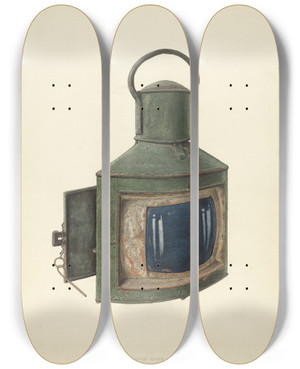 Triptych art skateboard deck of Eugene Bartz Starboard Light by Eugene Bartz