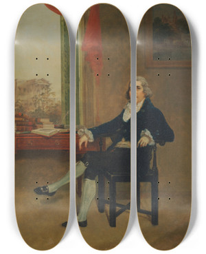 Triptych art skateboard deck of Thomas Hickey Thomas Graham by Thomas Hickey (1741-1824)