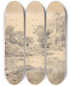 Triptych art skateboard deck of Amelia Long Bromley Hill Kent by Amelia Long