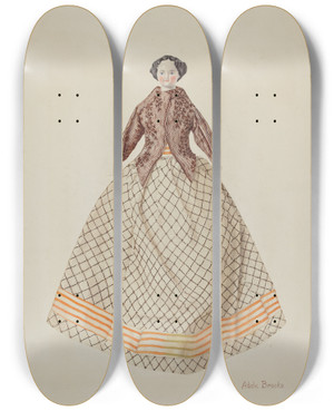 Triptych art skateboard deck of Adele Brooks China Doll by Adele Brooks