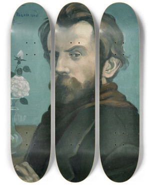 Triptych art skateboard deck of Emile Bernard Selfportrait by Emile Bernard (1868-1941)