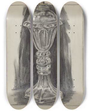 Triptych art skateboard deck of Gilbert Sackerman Lamp by Gilbert Sackerman (20-)