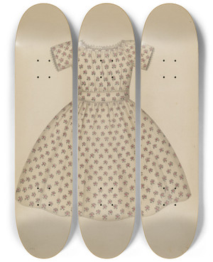 Triptych art skateboard deck of Nancy Crimi Boys Dress by Nancy Crimi (20-)