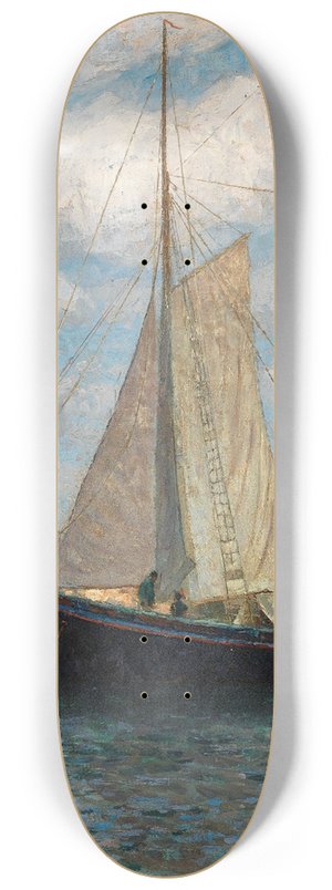 Alfred Zoff - Ships in the Harbour of Chioggia 8.25 inch art skate deck