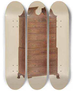 Triptych art skateboard deck of Arthur Johnson Chestonchest_1 by Arthur Johnson