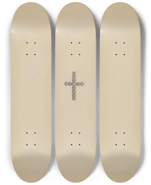 Triptych art skateboard deck of Gladys Cook Cross by Gladys Cook