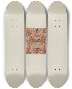 Triptych art skateboard deck of Charles Rose Historical Printed Cotton by Charles Rose