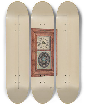 Triptych art skateboard deck of Lawrence Phillips Clock_2 by Lawrence Phillips