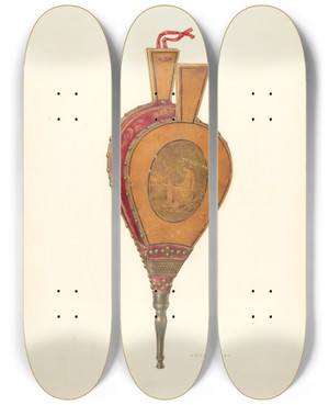 Triptych art skateboard deck of John Koehl Painted Bellows by John Koehl