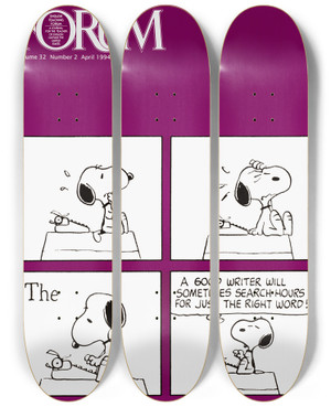 Triptych art skateboard deck of Us Information Agency Forum by U S Information Agency (1953-1999)