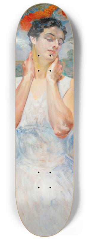 Jacek Malczewski - Portrait of a woman with rowanberry 8.25 inch art skate deck